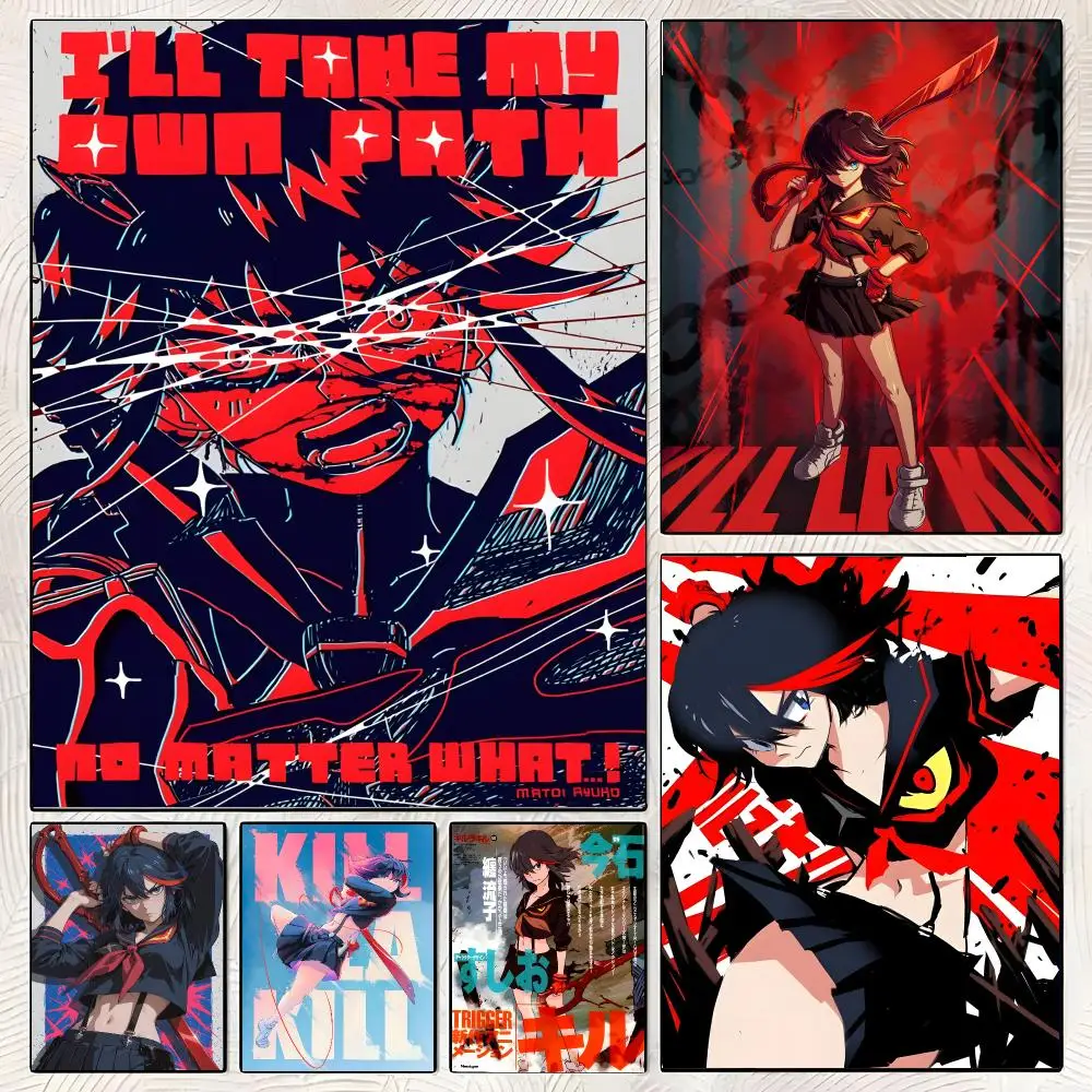 Anime Kill la Kill Poster Classic Poster HD Art Sticky Wall Waterproof Home Living Room Bedroom  Aesthetic Decoration