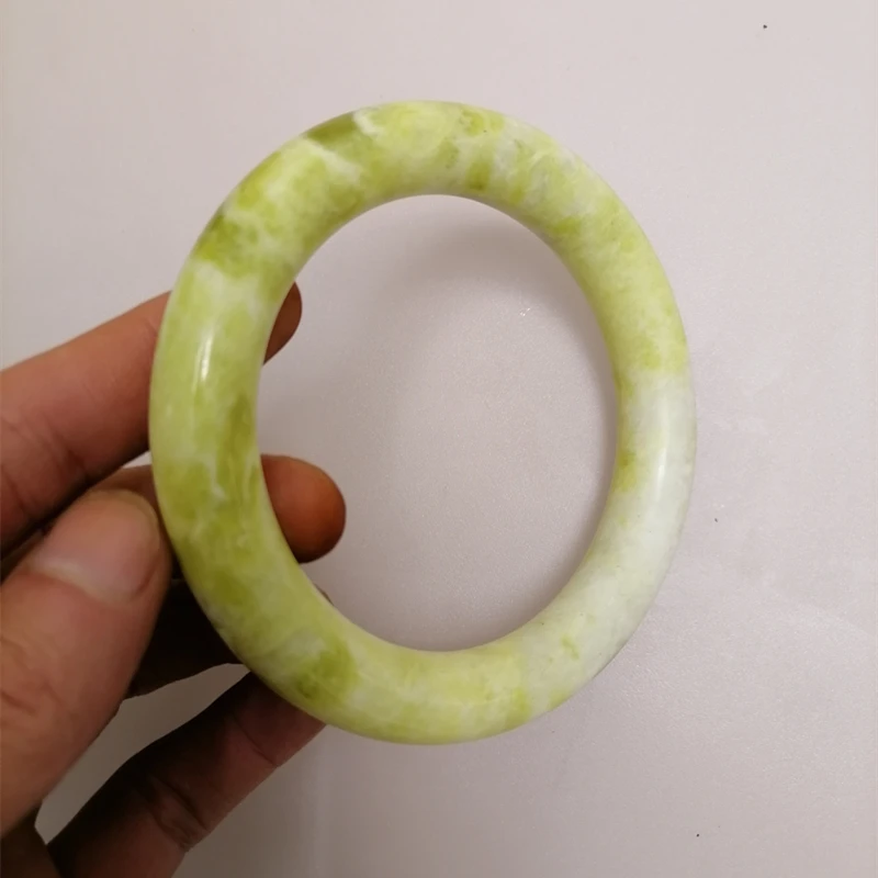 Natural Blue White Hand Carved 70mm Large and Thick Jade Bracelet Arm Bracelet Fashion  Men's and Women's Extra LargeBracelet