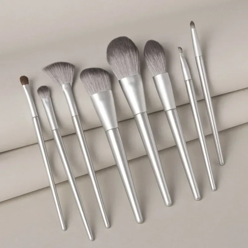Grote make-upborstelset Witte concealer Foundation Blush Poedermix Cosmetische oogschaduw Fan Markeerstift make-upborstel