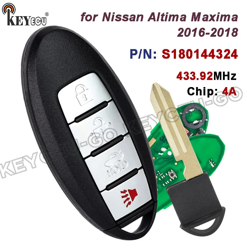 

Чип KEYECU 433 МГц 4A S180144324 KR5S180144014 285E3-9HS4A для Nissan Altima 2016 2017 2018 умный дистанционный брелок