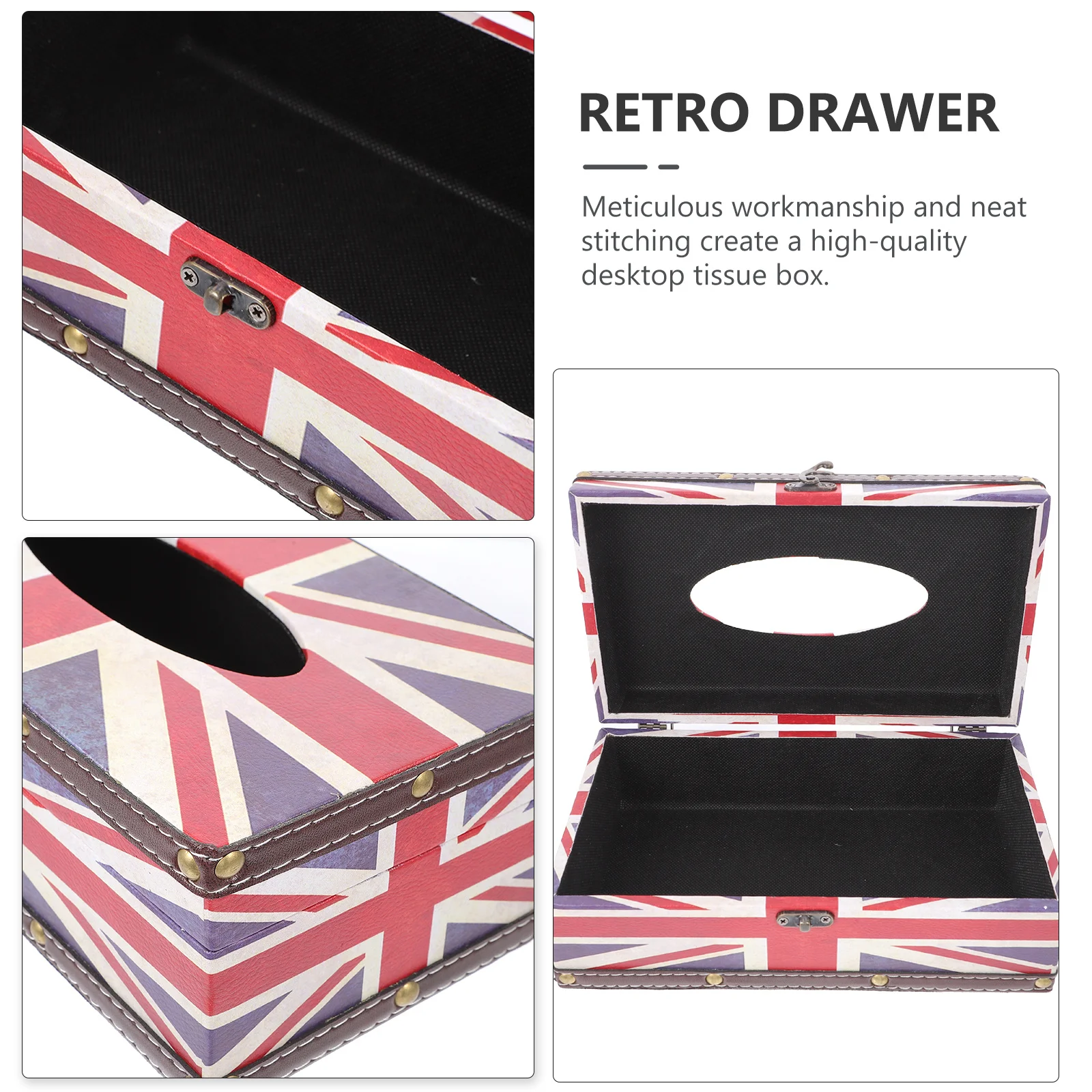 

Printed Tissue Container Elegant Design Meticulous Workmanship Desktop Vehicle Storage Box Versatile Decor Napkin Holder