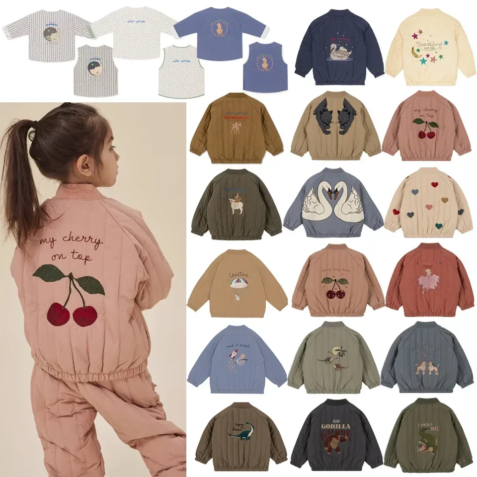 Kids Coats New 2024 Autumn Winter New KS Same Style Children\'s Cotton Clothes with Cotton and Velvet Thickened Cotton