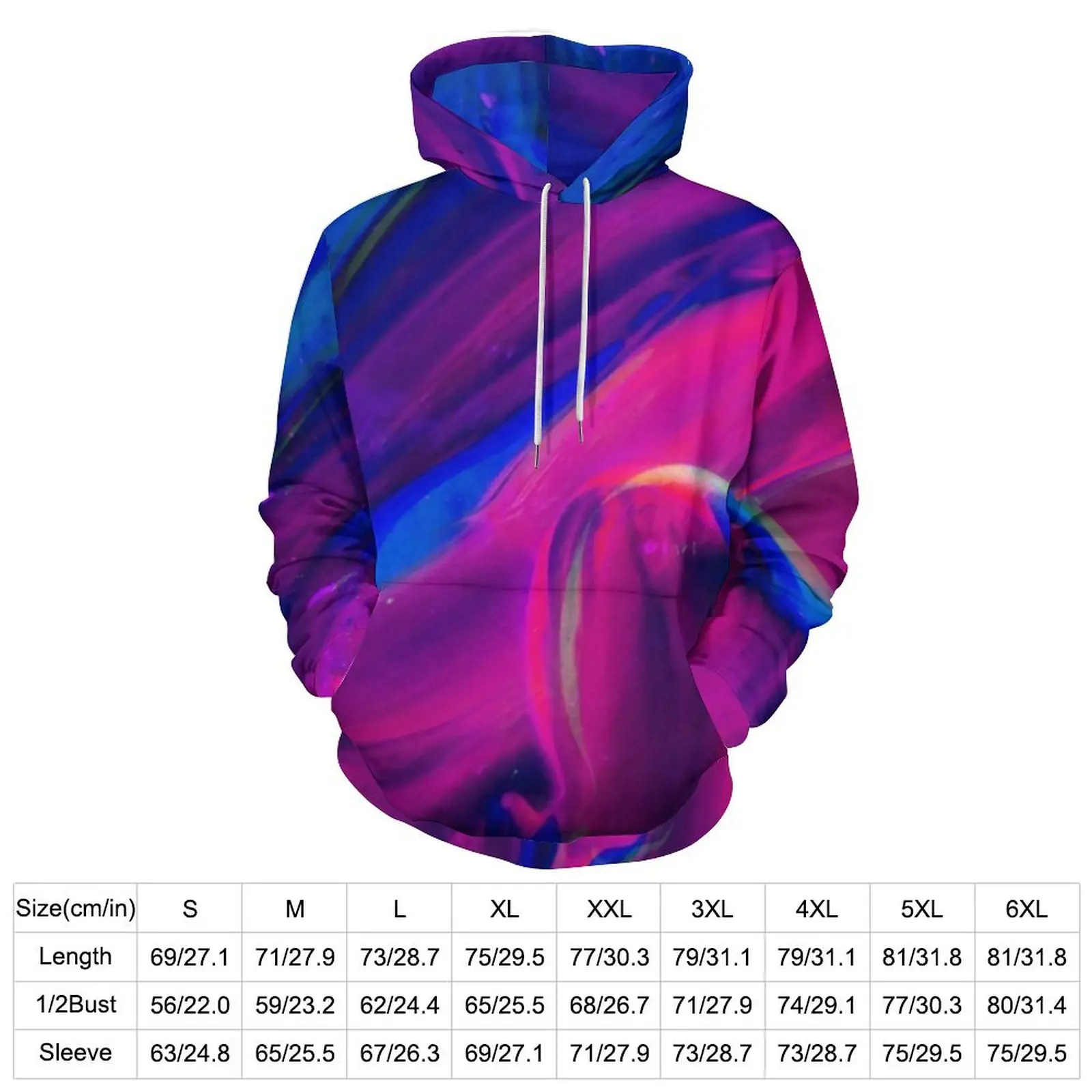 Abstract Neon Paint Casual Hoodies Male Splatter Art Print Harajuku Sweatshirts Winter Long Sleeve Streetwear Oversize Hoodie