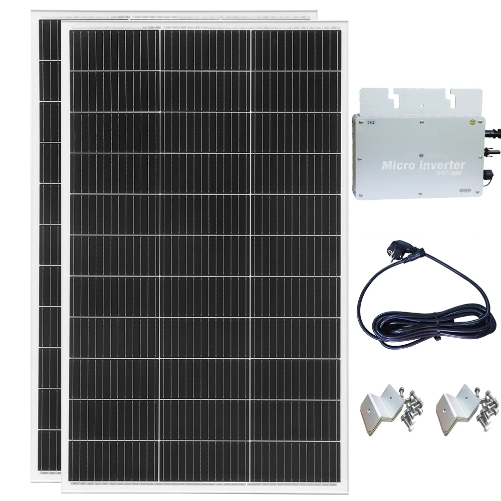 Solar-Balkon-Kraftwerk 400W | Micro Grid-Tied Solar Panel System 220V–230V 800W Glas-Solarpanel-Wechselrichter 220 V 230 V 300W 600W inverter Plug&Play-Balkon-Stromversorgungssystem für zu Hause,