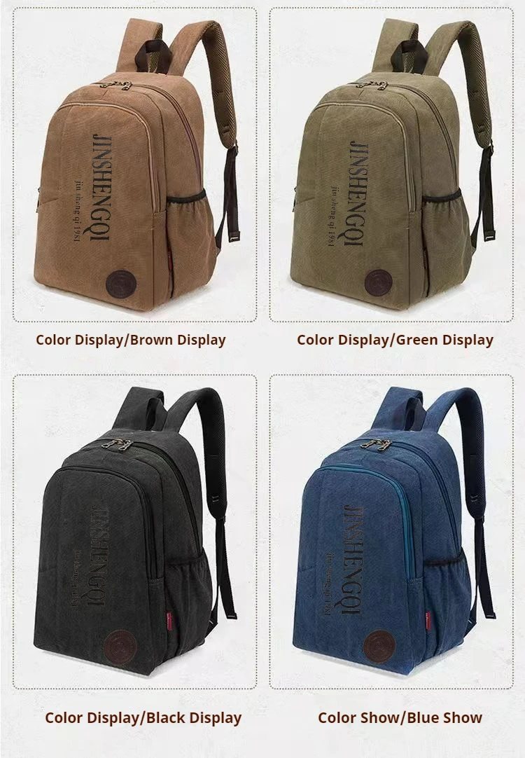 Canvas large-capacity backpack for students, durable and fashionable backpack, unisex