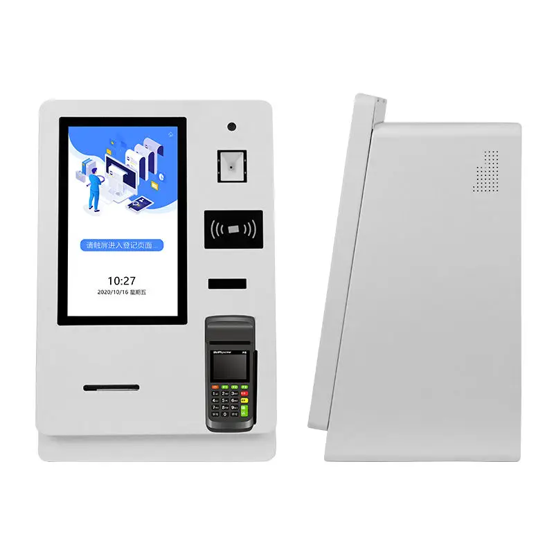 met kaartdispenser Paspoortscanner Aangepaste 15,6 inch automatische slimme zelfbedieningscontrole in hotelbetalingskiosk