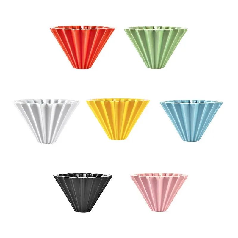 Hand-held Coffee Filter Cup, Reusable Ceramic Origami Filter Cup, Coffee Maker, Solid Funnel Dripper, Easy to Clean