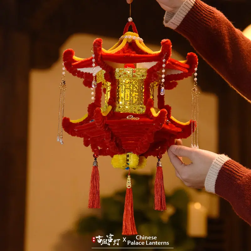 

Ancient palace lantern flower lamp twist stick portable luminous lantern