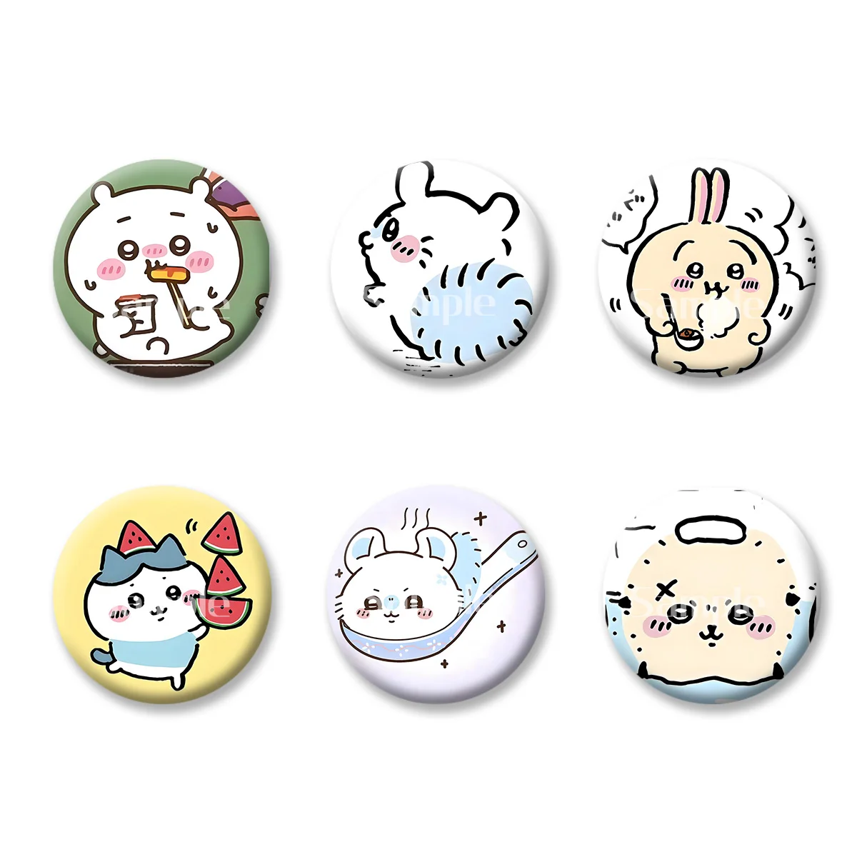 แฟลชป้ายการ์ด Chiikawa น่ารักสไตล์อะนิเมะการ์ตูนของที่ระลึกพวงกุญแจสะดวกแต่งหน้ากระจกตู้เย็นแม่เหล็ก ACG อุปกรณ์เสริม