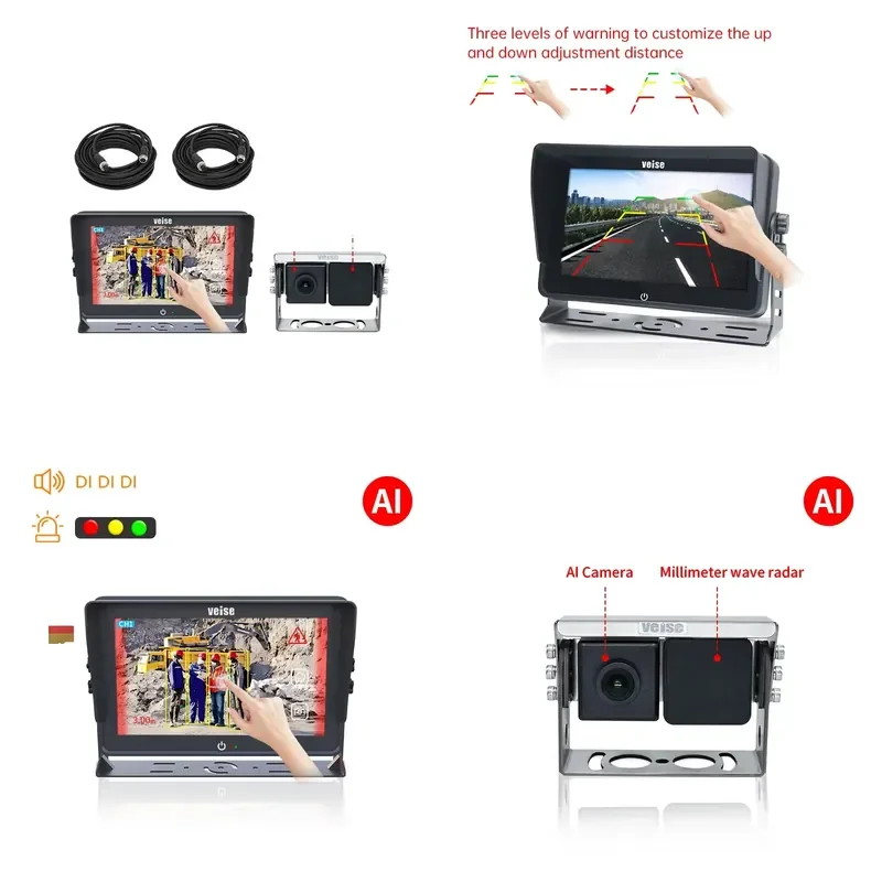 Car Reversing Aid Car Front Rear Reversing Millimeter Wave Detection Radar Park Sensor System With Camera And