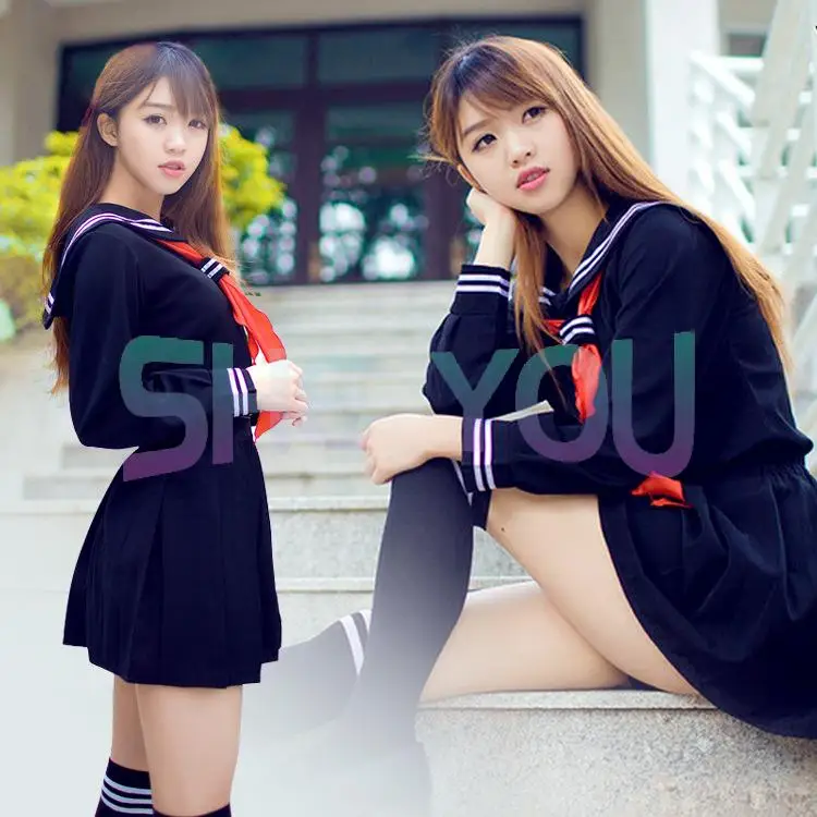 

Japanese Anime Jigoku Shojo Hell Girl Cosplay Costume Enma Ai Cosplay Costume JK Uniform School Students Uniforms Sailor Suits