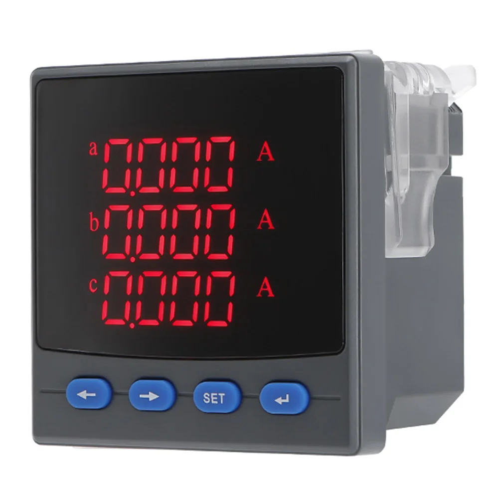 For Real-time Monitoring 3 Phase Ammeter LED Display Ammeter Anti-interference Chip True RMS Sampling 0.5S Class Accuracy