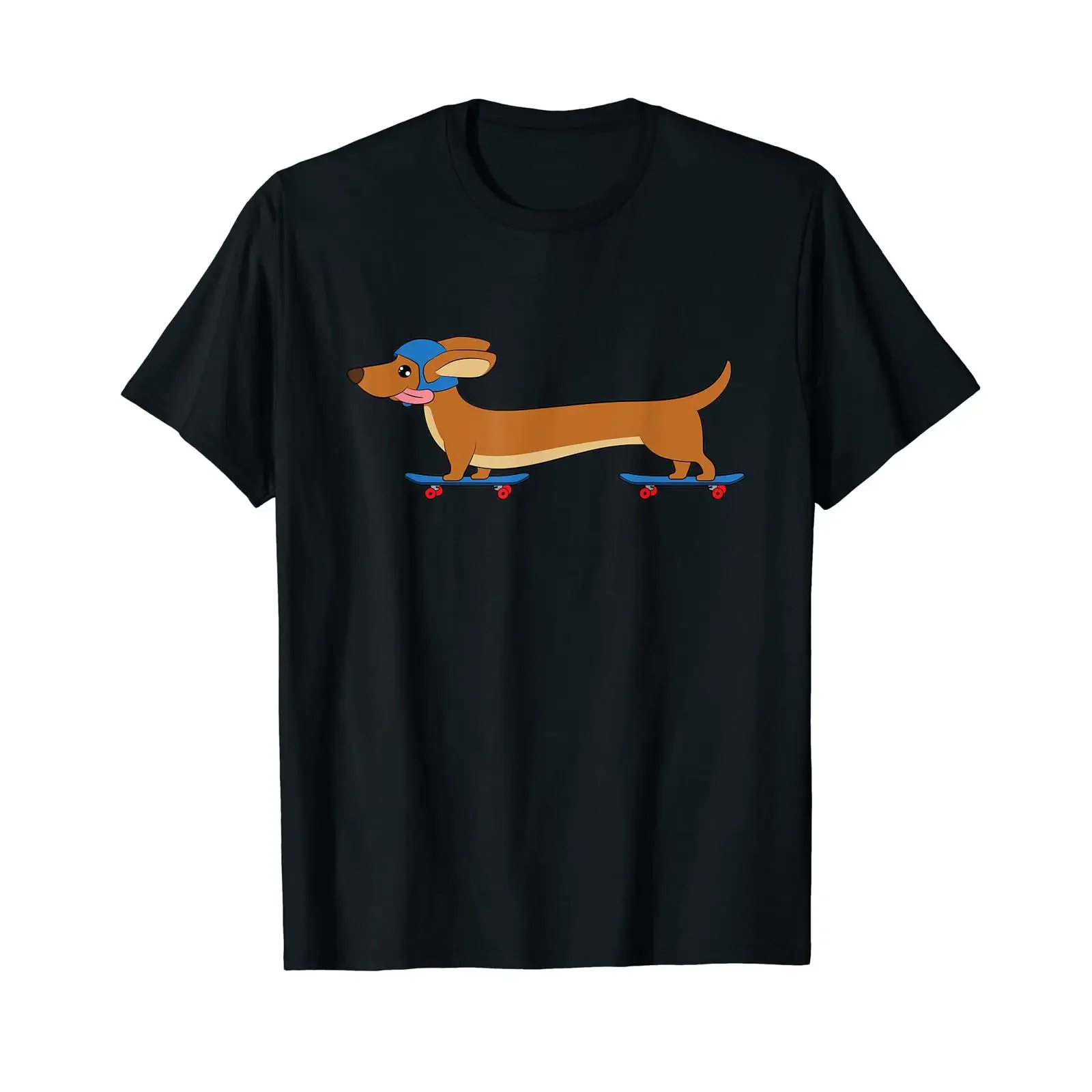 Funny Cute Viennese Dachshund Dog Text Design T Shirt black vintage Washed fashion Comfortable Soft streetwear