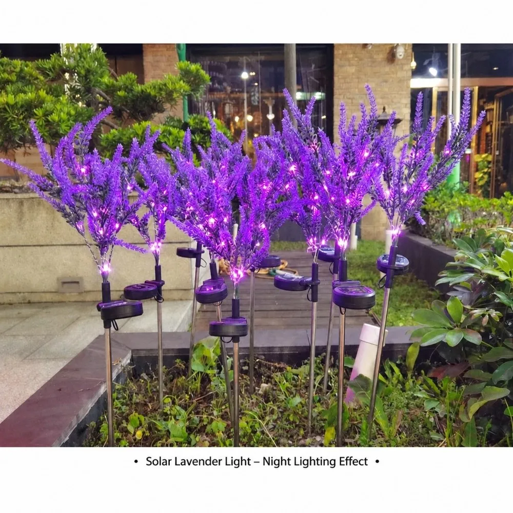 Solar Powered Solar Lavender Light LED Ground Insertion Ground Insertion Light Lavender IP65 Waterproof Lawn Light