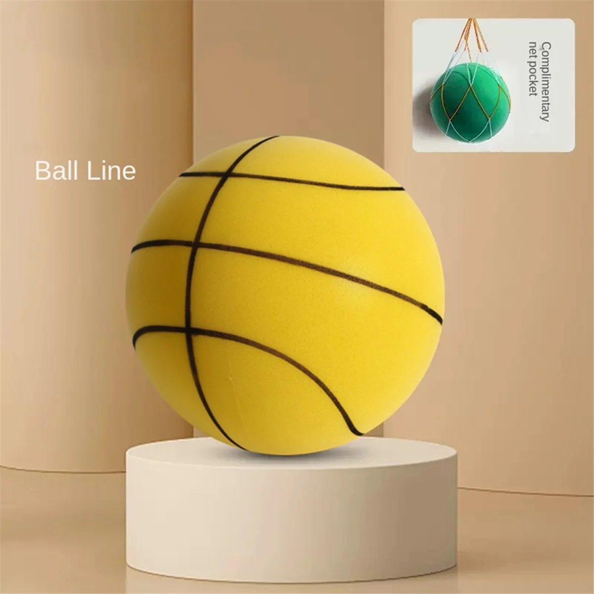 A72Z Indoor Silent Balls, Children'S Silent Pat Balls, Silent Balls [Suitable for 5-10 Years Old] with Net Bag Yellow