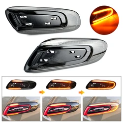 For Mini Cooper F55 F56 F57 2X Dynamic LED Fender Side Marker Lights Sequential Turn Signal Lamps Smoke Lens No Error Waterproof