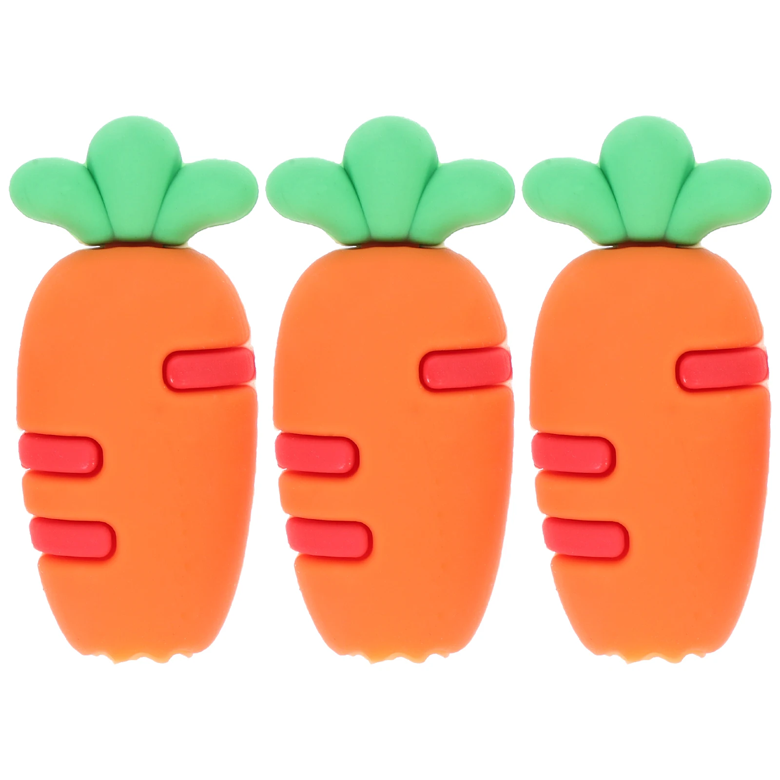 

3Pcs Carrot Pen Caps Cute Pencil Toppers Soft Covers Anti Dirty Break Protection Pencil Extender Bright Colors School Office