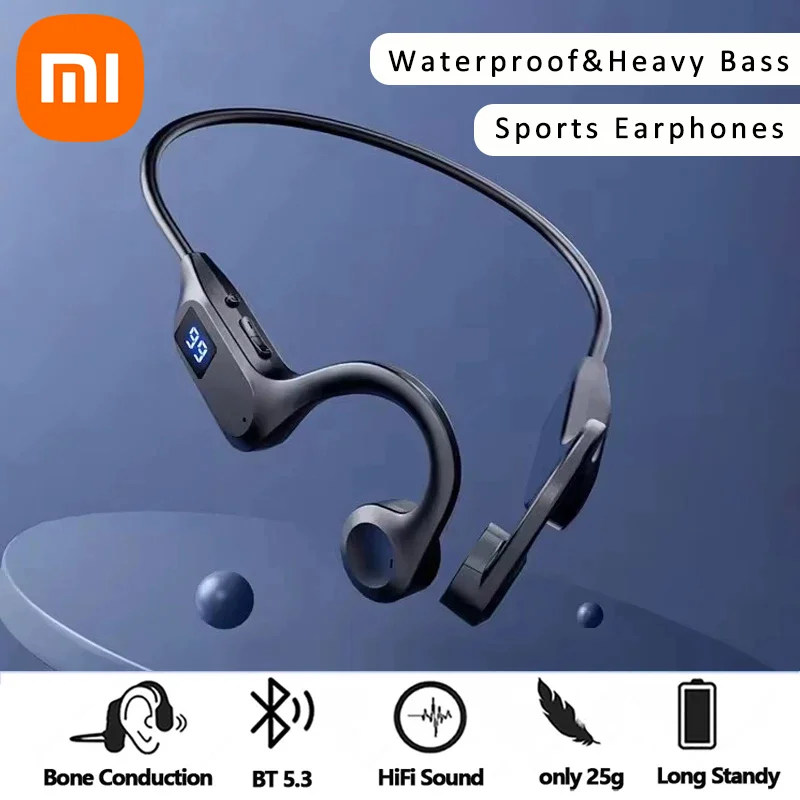 Xiaomi Bone Conduction Wireless Earphone Sport Swimming Bluetooth Compatible Headphone Hand-free With Mic For Running Earbuds