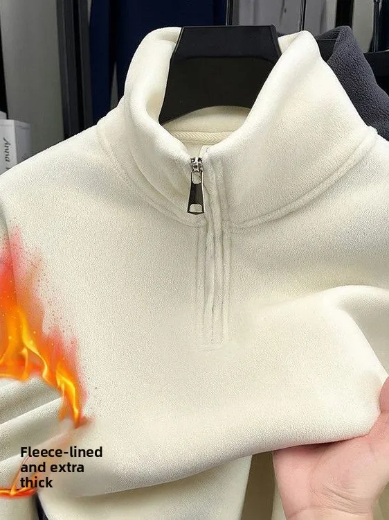 

Thiened Hoodie Sweatirt for Men Casual Stand Collar Zipper Design Warmth Boting irt Spring Autumn Winter New Arrival