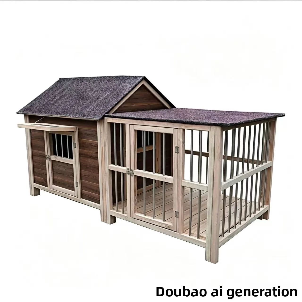 Outdoor warm and rainproof four-season universal dog cage outdoor kennel villa small medium and large dog solid wood with yard