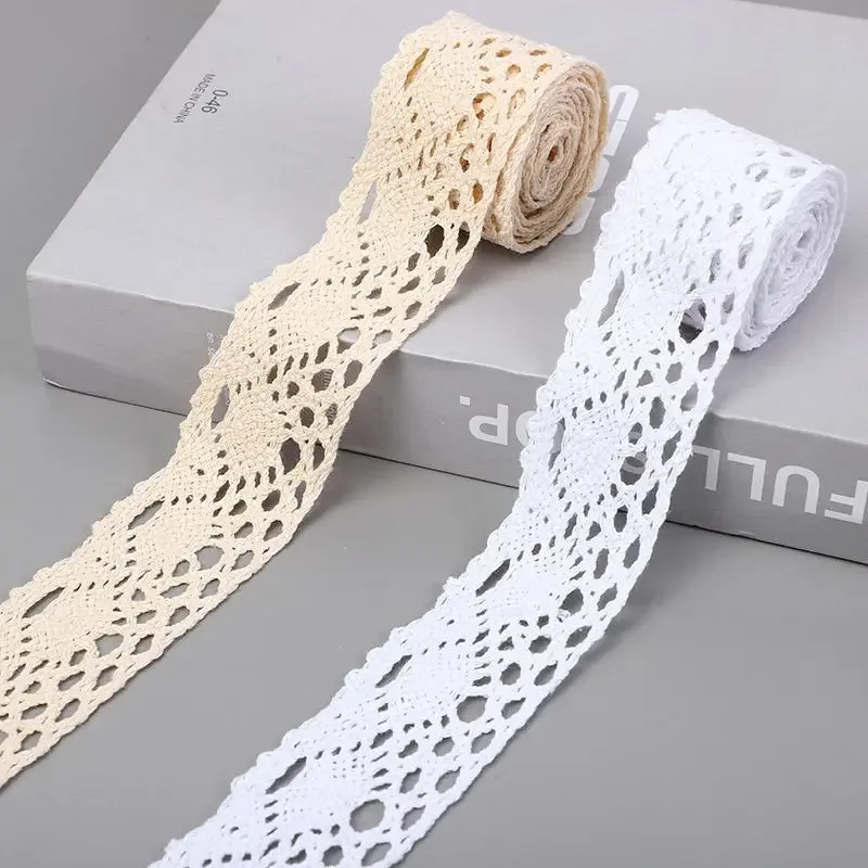 Bleached Polyester Cotton Lace, DIY Accessories, Sofa Cushion, Bed Sheet, Decorative Strip Clothes Hook, 3.8cm