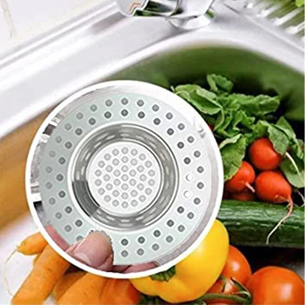 Anti Clogging Sink Vegetable Wash Basin Filter Kitchen Sink Shower Drain Hole Filter Accessory Stainless Steel Bathtub Filter