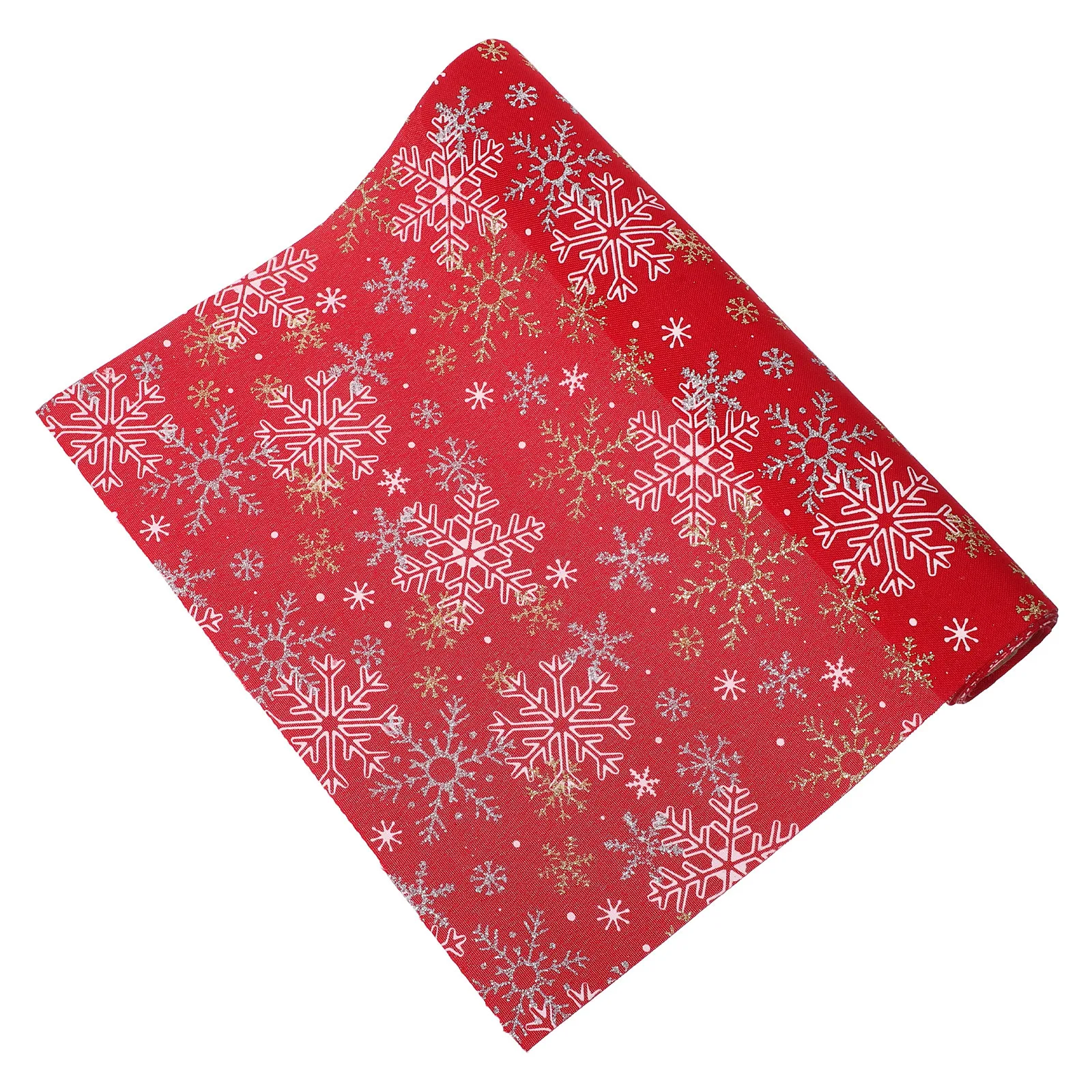 

28x270cm Snowflake Table Runner Christmas Red and Gold Polyester Holiday Party Decoration Festive Winter Table Decor Dining Room