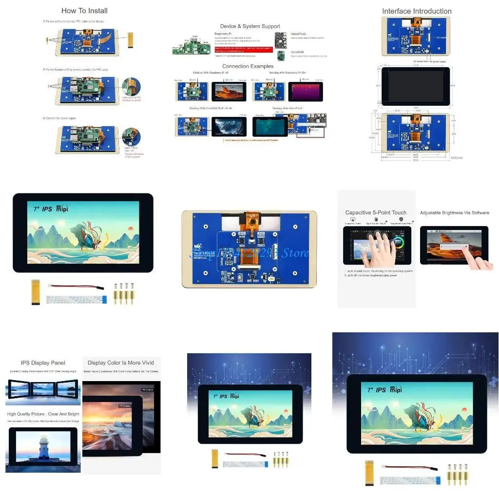 

Y2GD 7 "ЖК -экран с емкостным 7 -дюймовым дисплеем для Raspberrypi4b/3b+/3a+/3b/2b Проекты Высокое разрешение 800x480