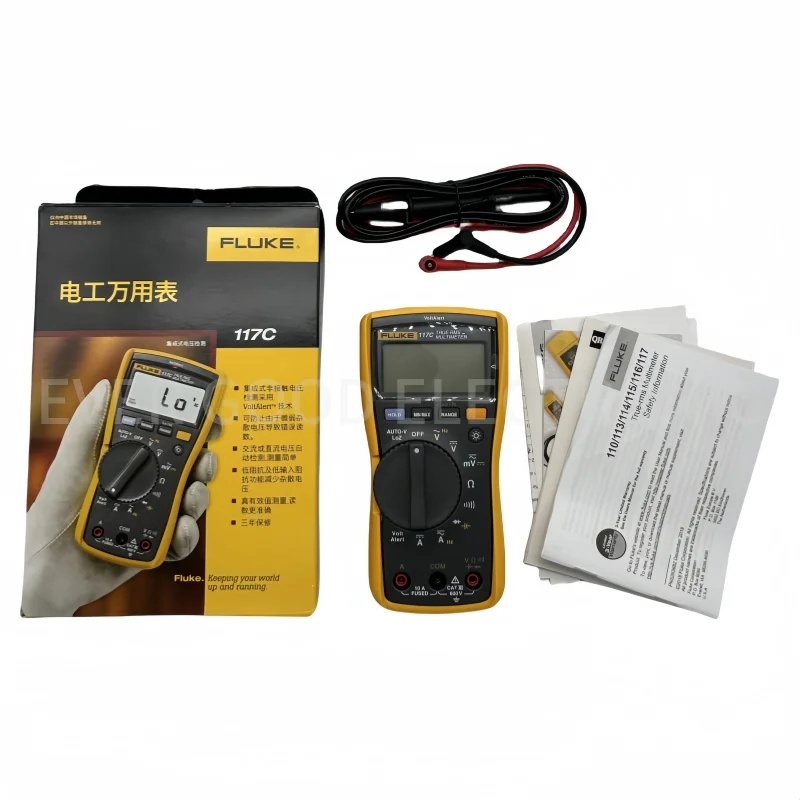 FLUKE 117  117C True RMS Auto-Voltage Digital Multimeter AC/DC Current Capacitance Resistance Frequency. Optional Soft Case!