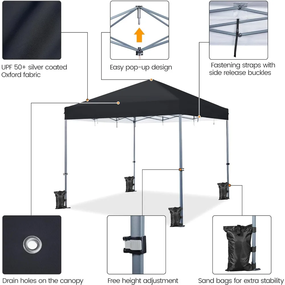 Imagem -04 - Barraca Instantânea Exterior Portátil do Miradouro Dossel Comercial Resistente Pop up Tenda de Instalação Fácil 12x12