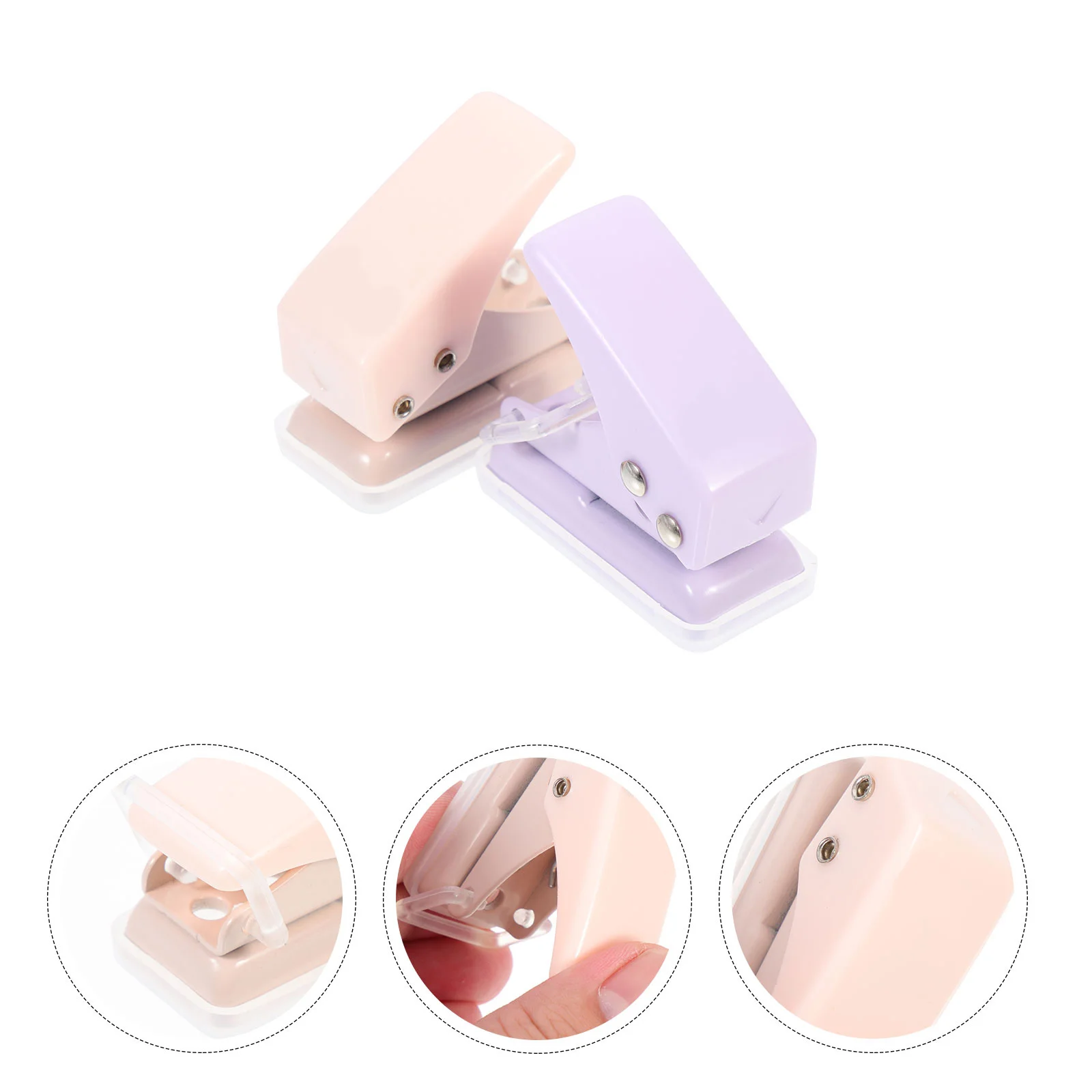 

2Pcs Mini Hole Punch Adjustable Non Slip Design for Paper Card Gift Tags Index Craft Sheets Small Hole Punch Loose Leaf Puncher