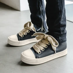 New Fashion Platform Sneakers Men Non-slip Lace-up Jogging Sports Shoes for Men Comfortable Breathable Men's Small Leather Shoes