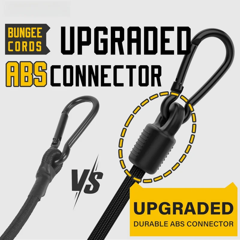 Adjustable Bungee Cord with Hooks 7-48 Inch Heavy Duty Elastic Tie Down Strap for Cargo Camping Bike Rack Tent gallery 3