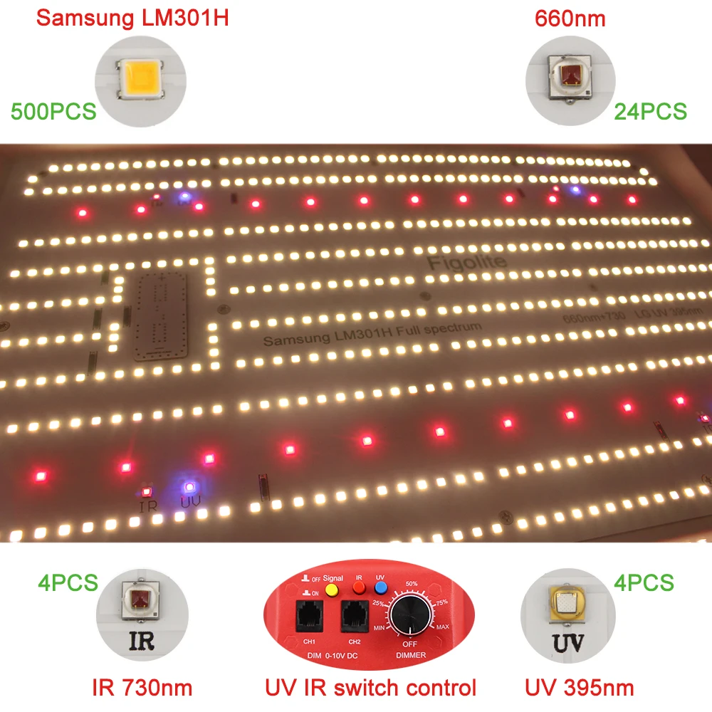 2023 Latest 240w LM301H Quantum Tech LED Panel Led Grow light UV IR Turn on/off Grow Tent Complete Kit