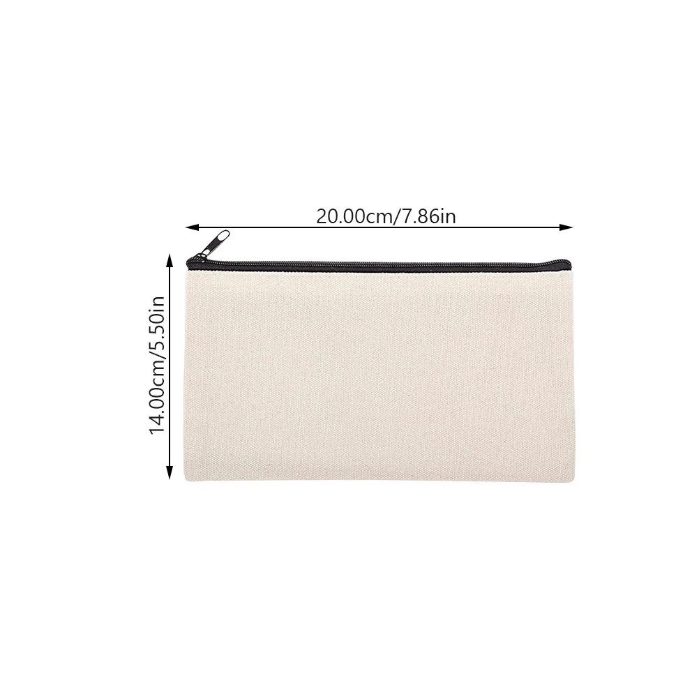 10Pcs DIY Heat Transfer Sublimation Blank Makeup Bags Canvas Pencil Cases Travel Toiletry Organizer Zipper Storage