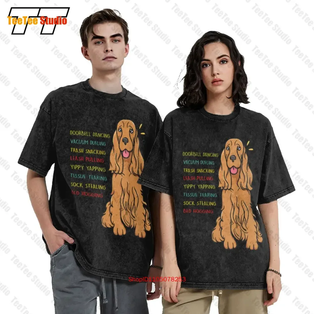 I Love My Cocker Spaniel Dog Vintage Over Size ManT-Shirt 5ZAO Aesthetic Clothing