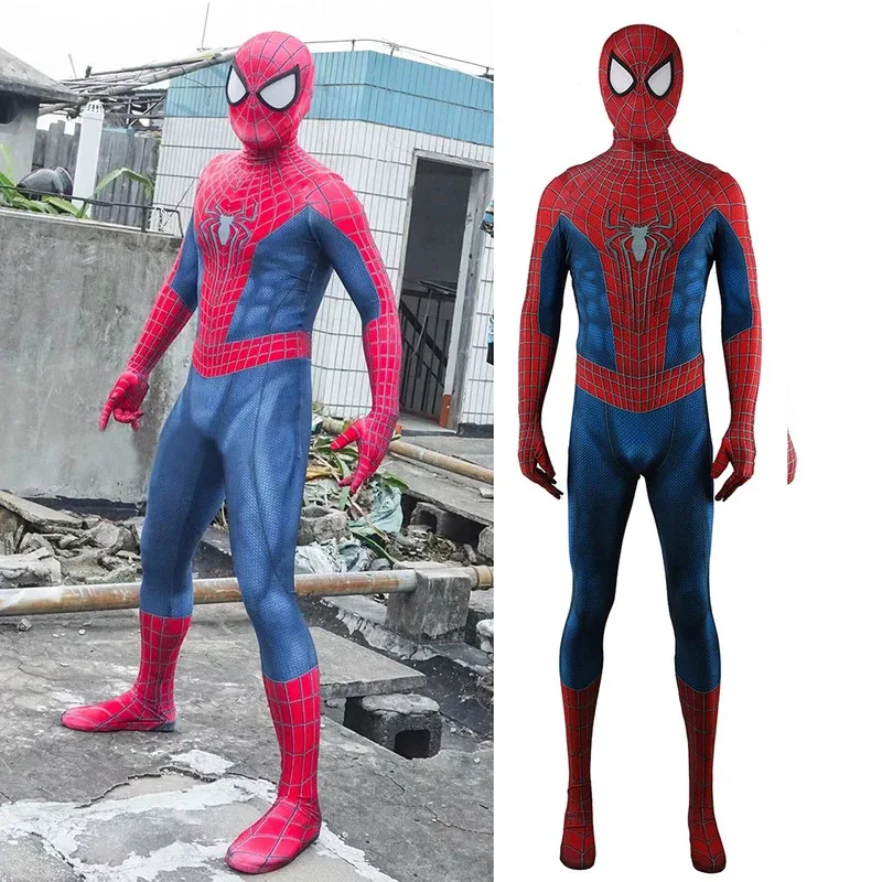 

The Amazing Spiderman Cosplay TASM2 Superhero Spider Boy Spandex Zentai Bodysuit Outfits Amazing Spiderman Halloween Costume
