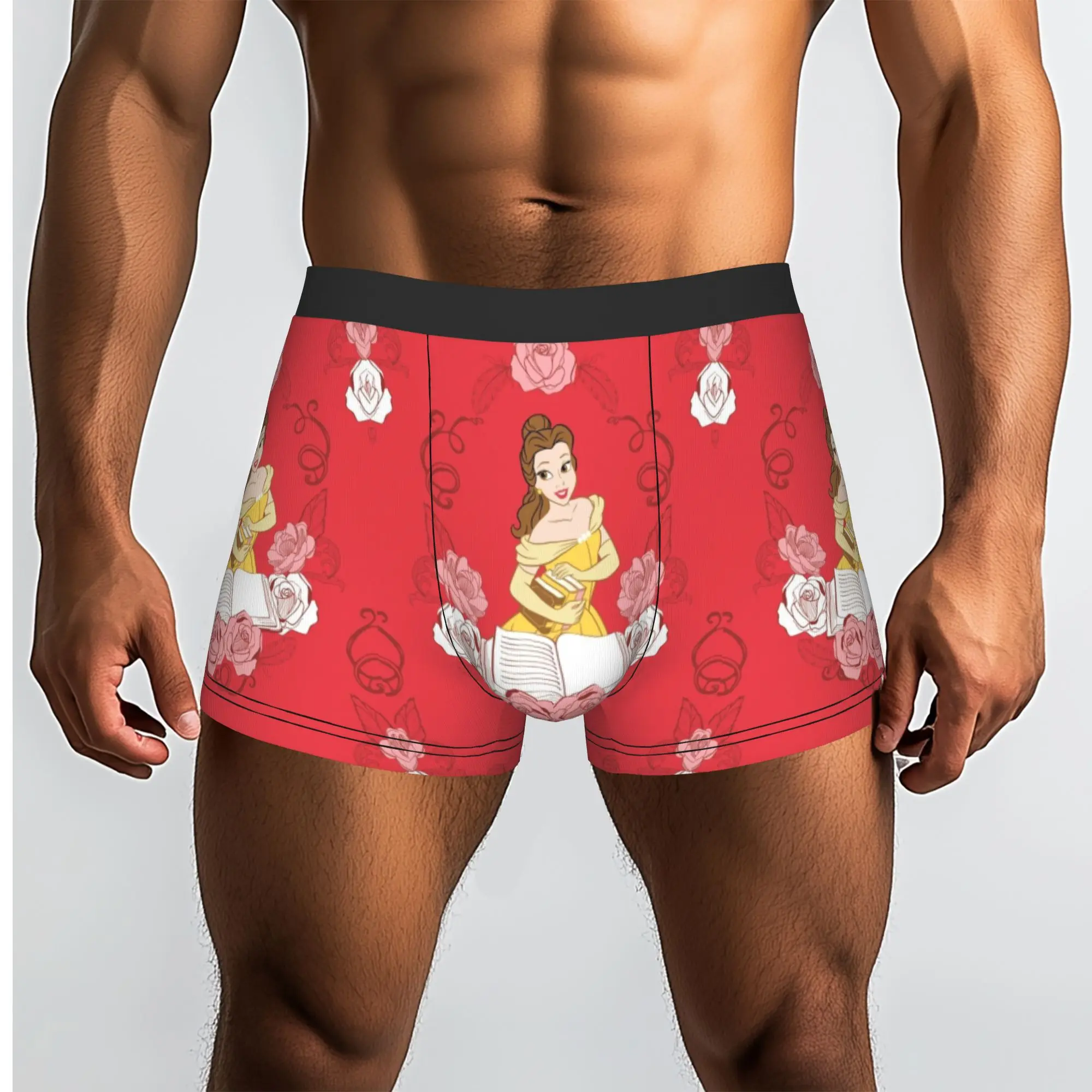 Custom Beauty Anime And The Beast Boxers Shorts Men  Briefs Underwear Funny Underpants