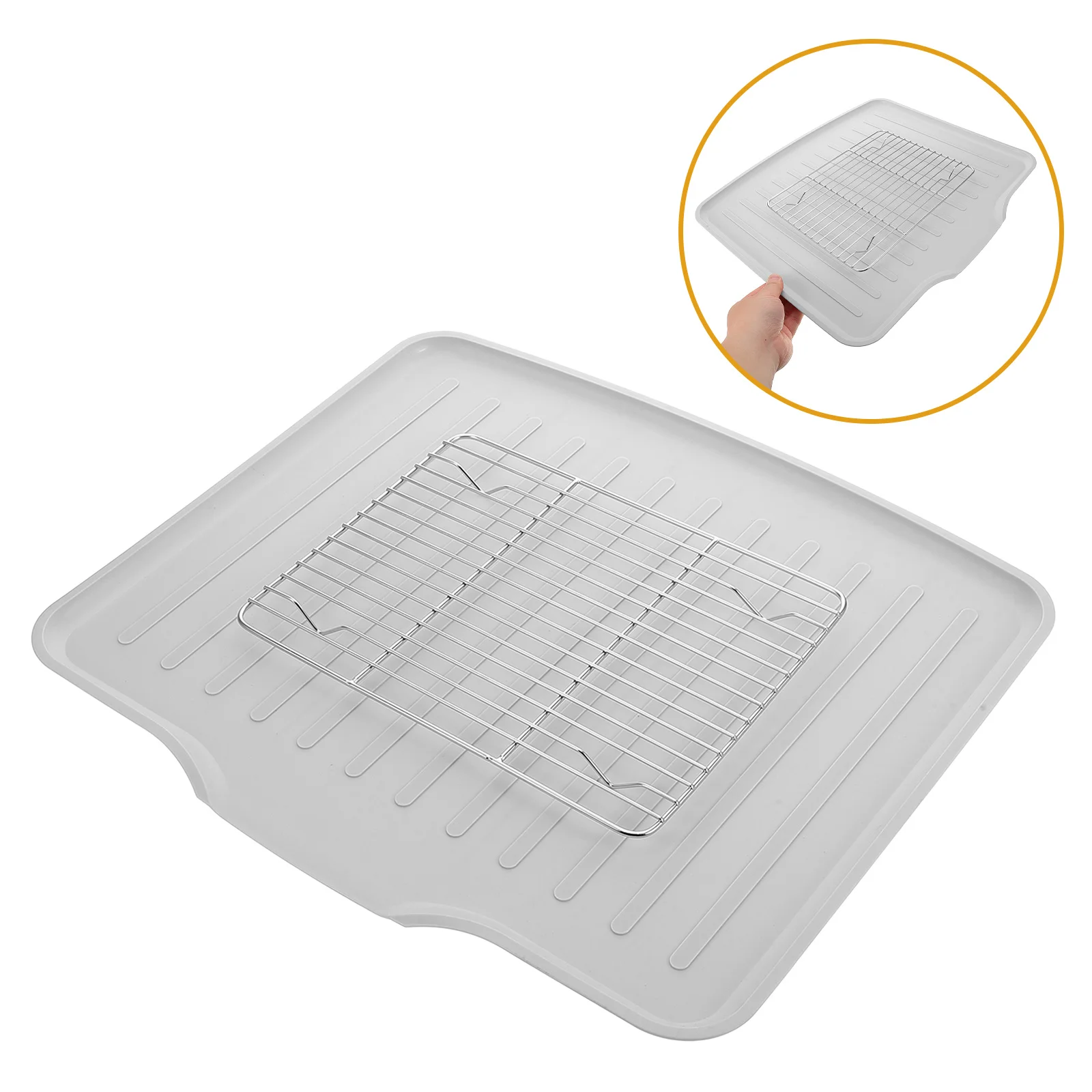 

Multifunctional Stainless Steel Dish Draining Board Rust Resistant Easy Clean Countertop Sink Organizer Efficient