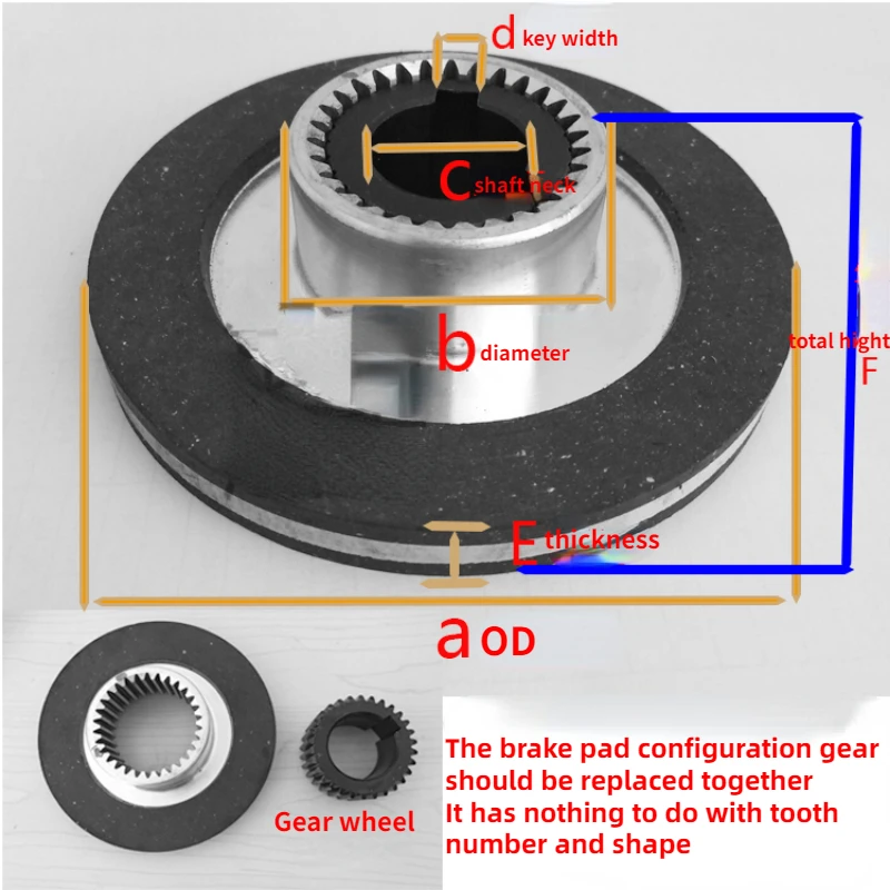 Electric motor electromagnetic brake disc pad friction disc electromagnetic brake friction disc brake pad gear assembly