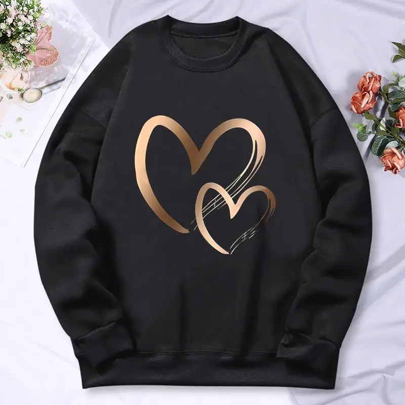 Love Pattern Printing Women\'S Sweatshirt Simple Comfortable Versatile Hooded Street Fashion Hoodies Hip Hop Casual Female Tops