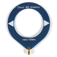Donut Broadband Antenna 10kHz-180MHz Receiving Antenna Mini Loop Antenna for Radio Walkie Talkie SDR Blue -B12B