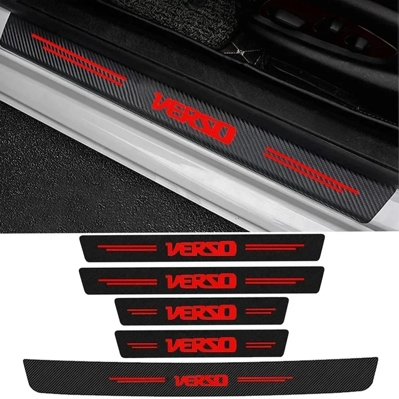 Car Door Threshold Sill Stickers Protective Film for Toyota VERSO Logo Rear Trunk Bumper Anti-Scratch Decals Accessories