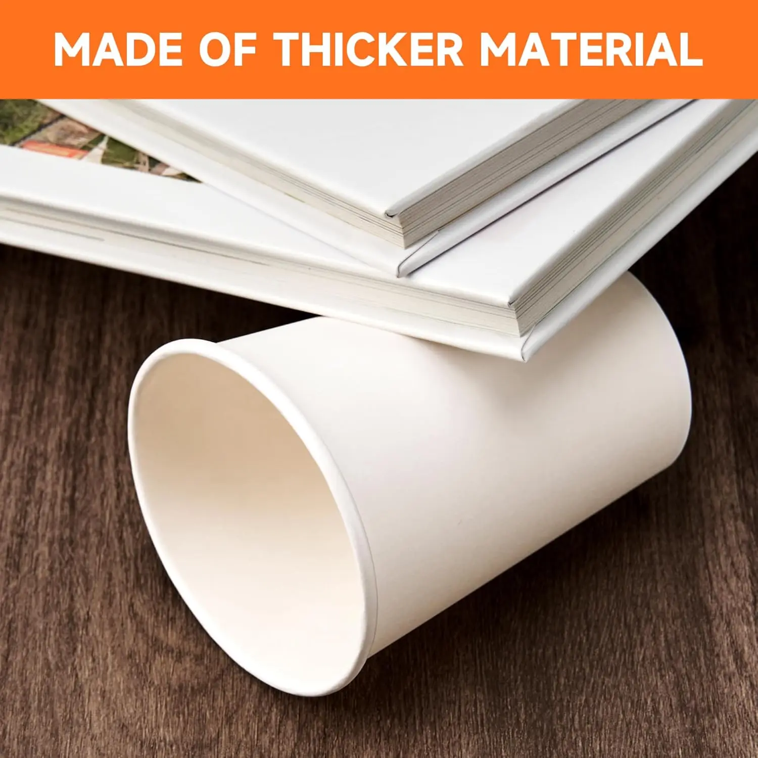 300er-Pack 12oz weiße Kaffeetassen. Verdickte Einwegbecher für Café, Bistro, Party- und Eventgebrauch.