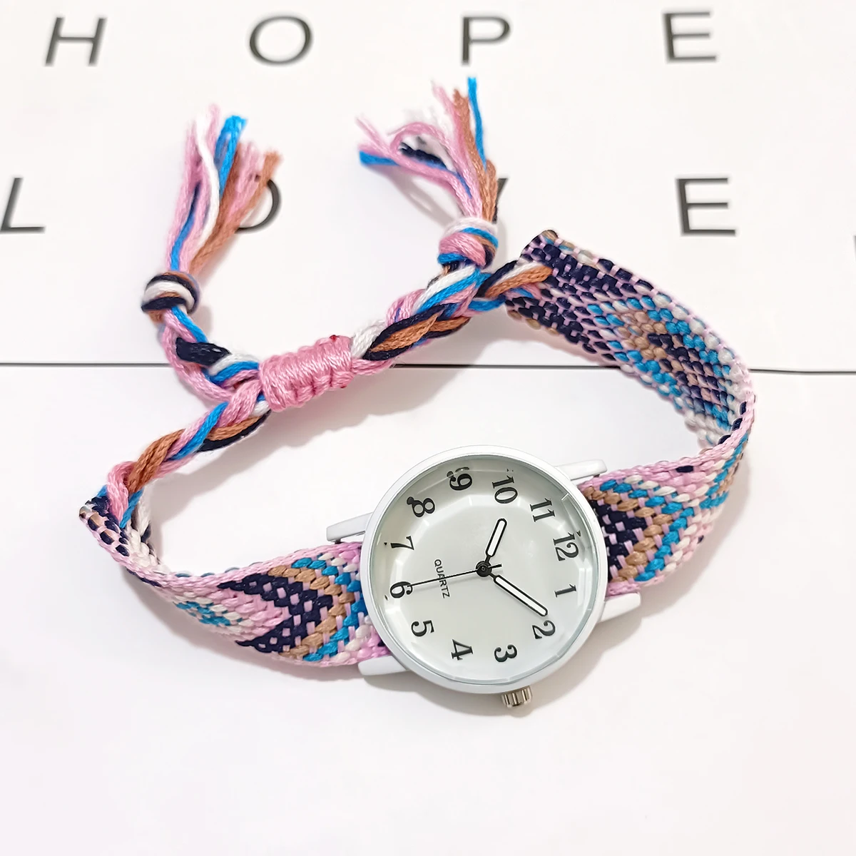 Women Color Adjustable Woven Bag Quartz Watch