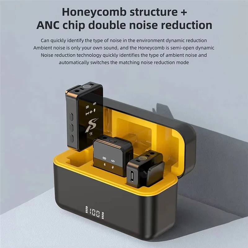 ABMF-New Wireless Noise Cancellation Lavalier Microphone Microphone For Live Broadcast Microphone For Iphone/Ipad/Android