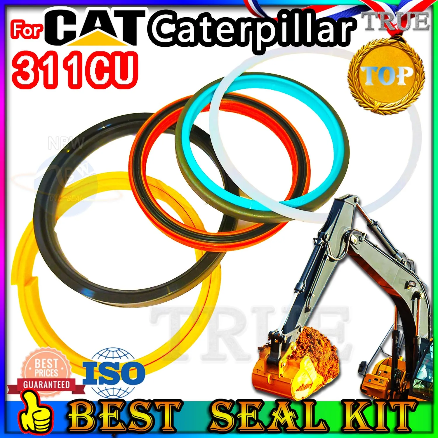 

For Caterpillar 311CU Oil Seal Repair Kit CAT Boom Arm Bucket Excavator Hydraulic Cylinder Best Reliable Mend proof Center Pilot