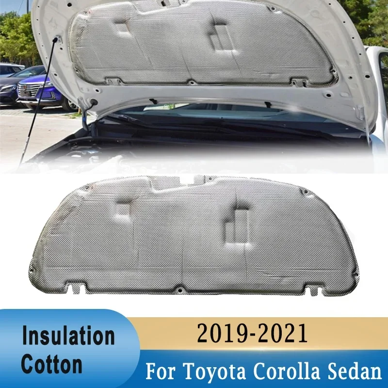 Car Front Engine Hood Insulation Cotton Sound Heat Fire Foam Pad PET Soundproof Mat Cover for Toyota Corolla Sedan 2019 - 2021 