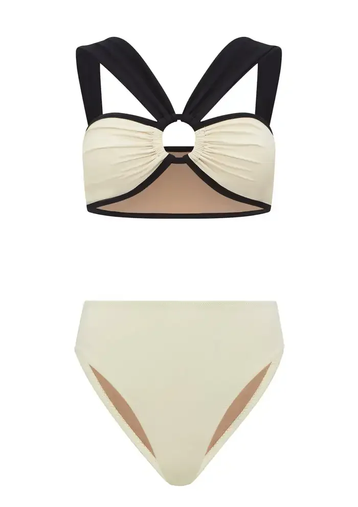 

Solid Color Beach Outfits For Women Bikini Set Swimwear Two Piece Swimsuit and Cover Up New Beachwear Sexy Monokini Fashion 2023