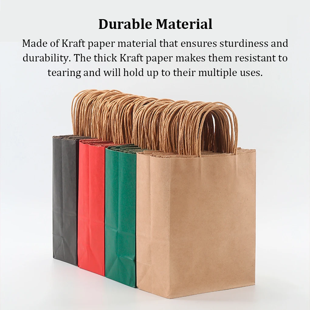 

10pcs Kraft Paper Bag DIY Multifunction Soft Color Paper Bag With Handles Festival Gift Bag Shopping Bags Kraft Paper Packing